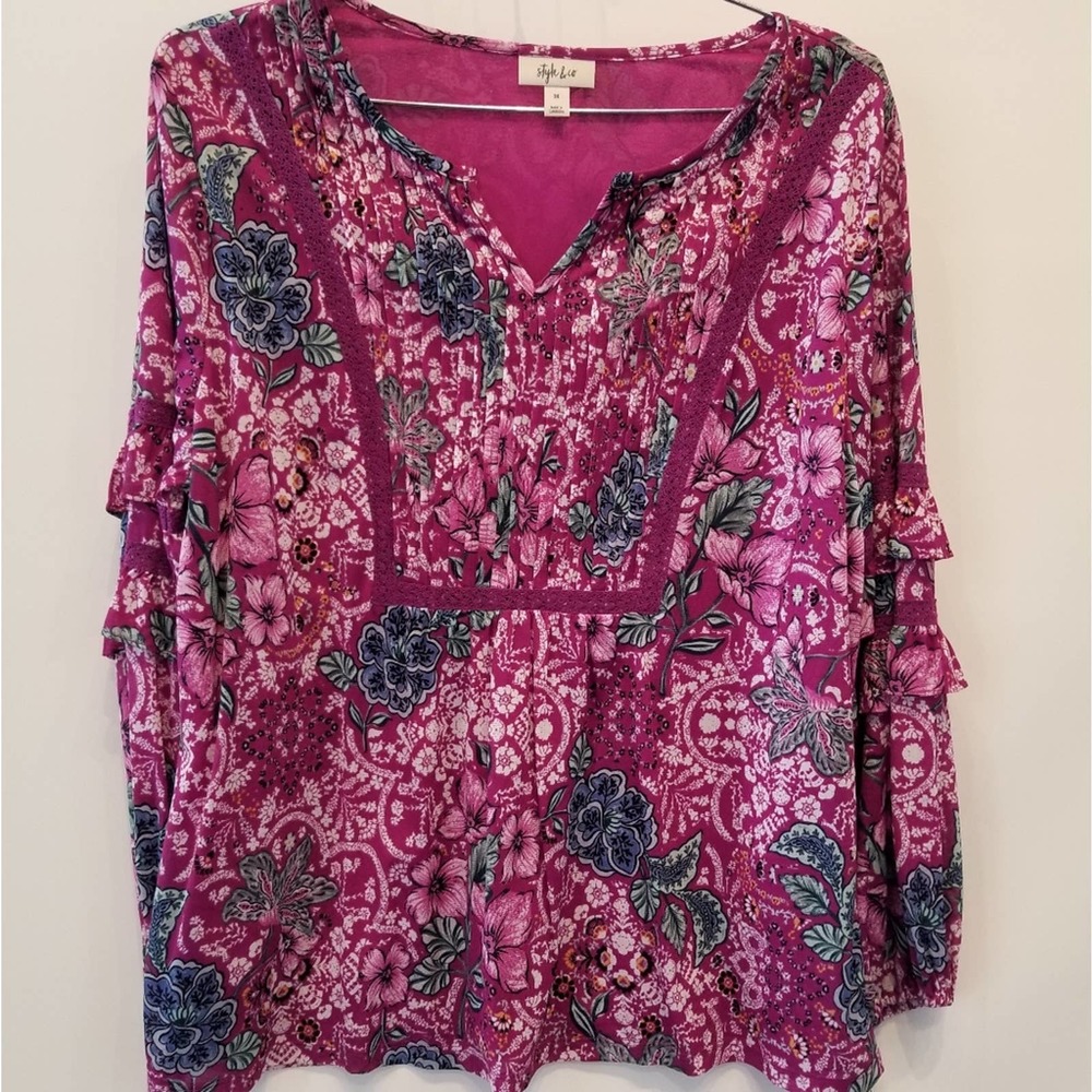 Style & Co. NEW Pink Navy Tunic Top Size 2X